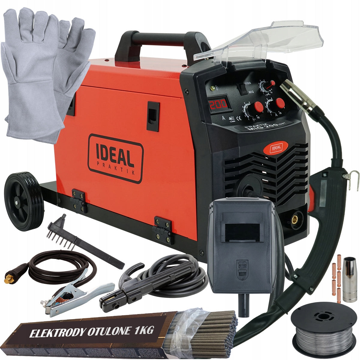 Welder MIGOMAT GAS-FREE PRAKTIK MIG 200A MMA MAG INVERTER SET 230V