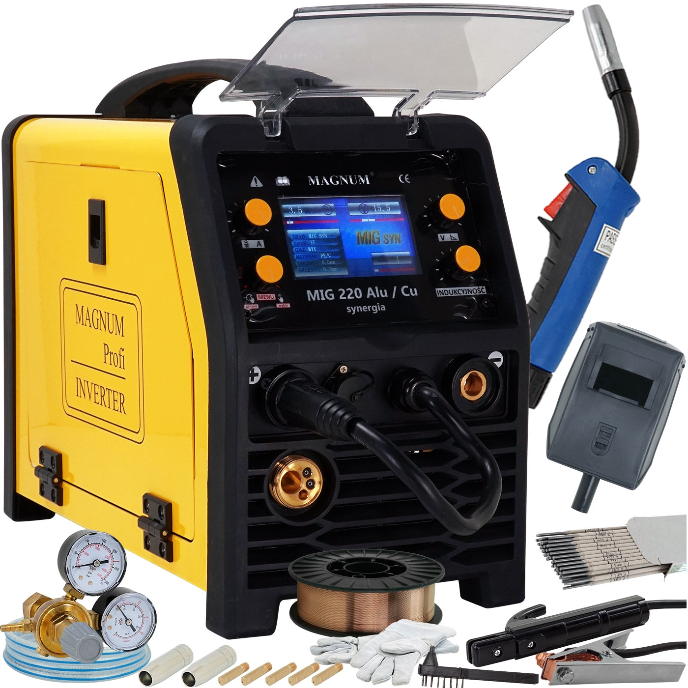 Welder MIGOMAT MAGNUM MIG MAG Alu SYNERGY 220 3W1 200A WIRE