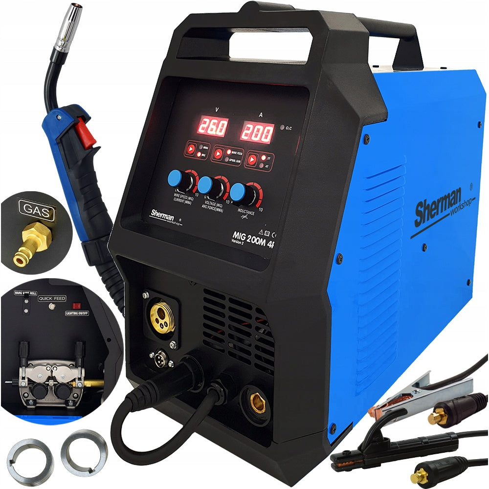 Welder MIGOMAT MIG MAG MMA TIG Inverter Sherman 200M FEEDER 4-ROLLS