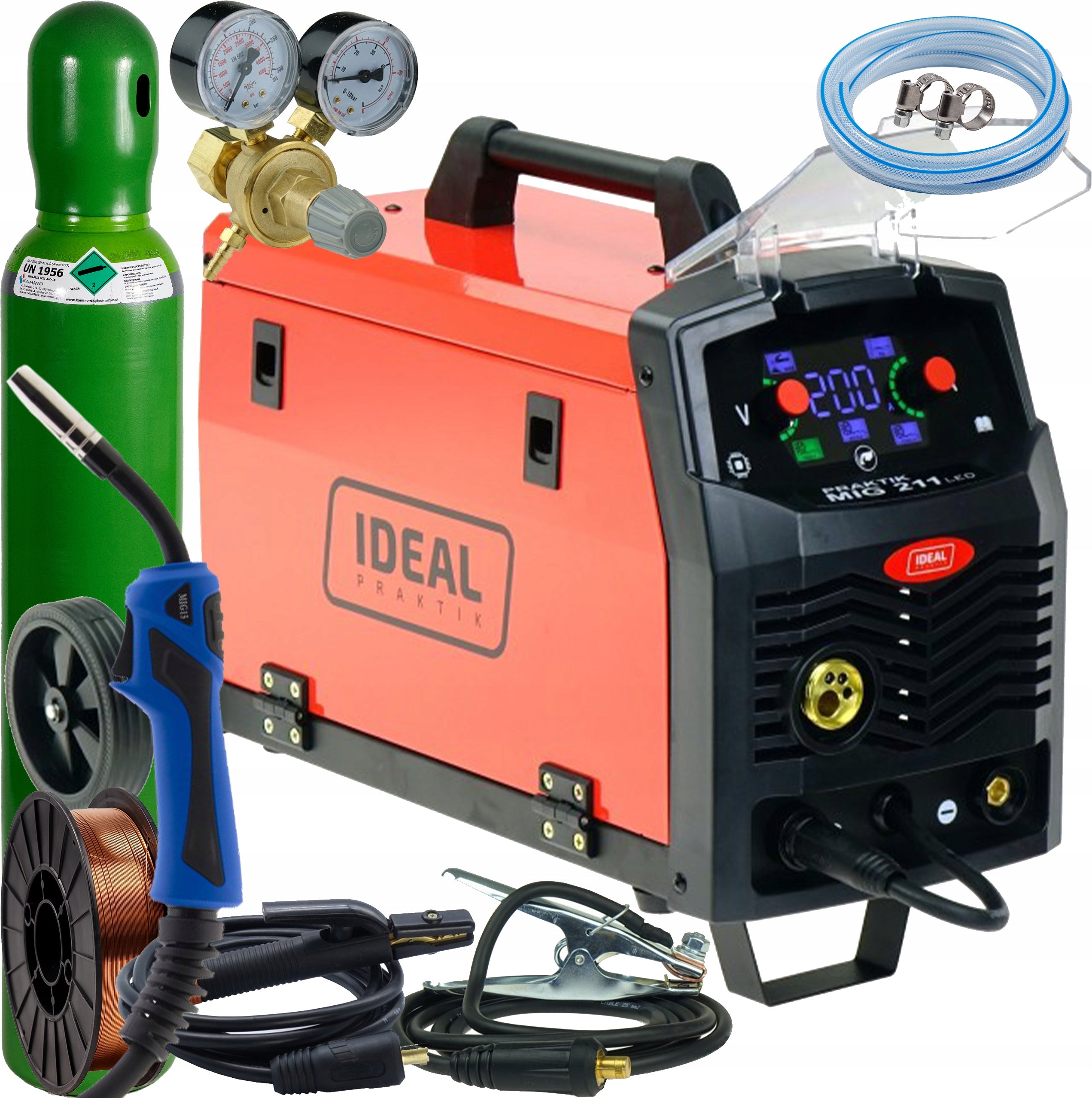 Welder MIGOMAT MIG MMA TIG PRAKTIK 211 SYNERGY LED IDEAL set of 4