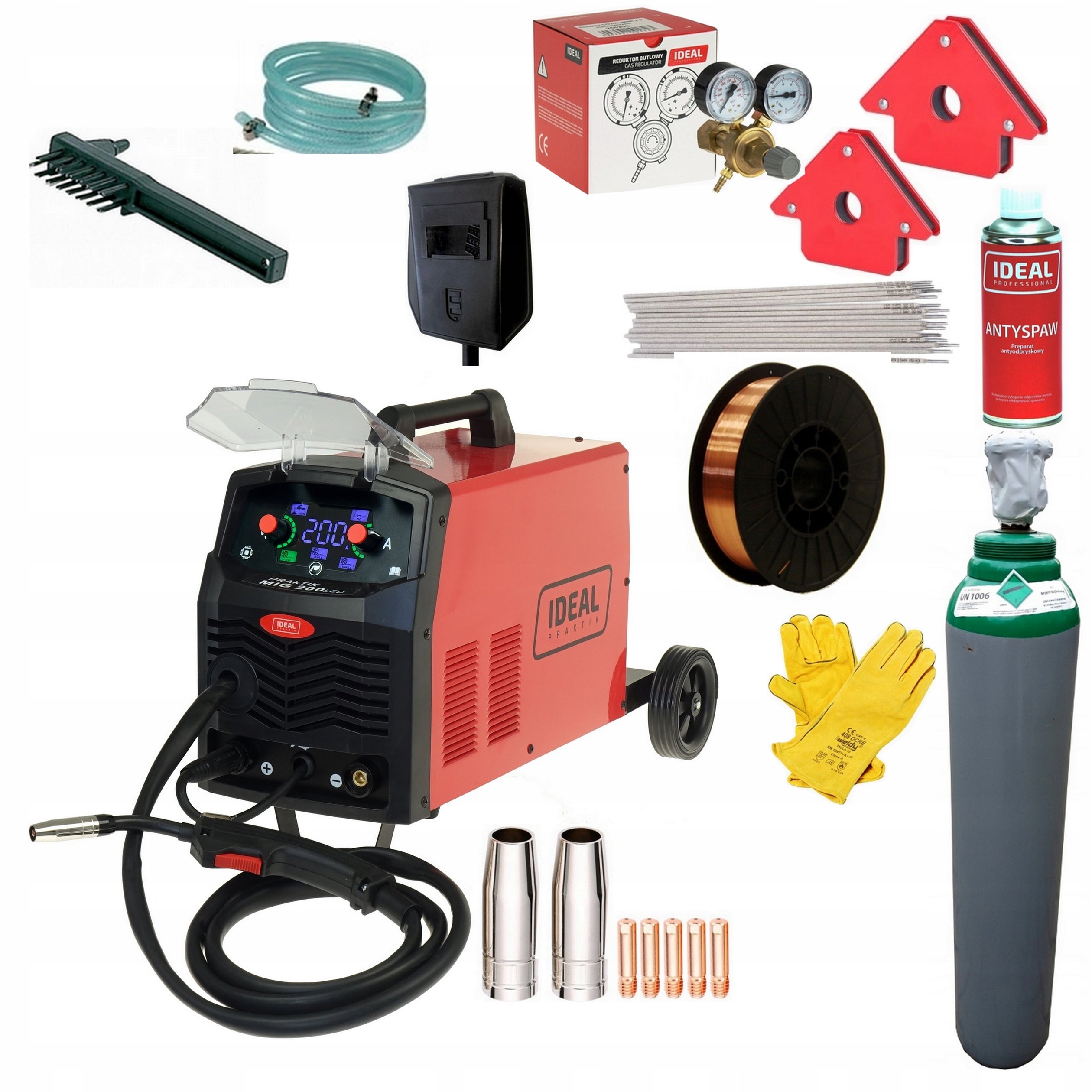 Welder MIGOMAT MIGMMATIG PRAKTIK MIG 200 SYNERGY LED IDEAL CYLINDER SET