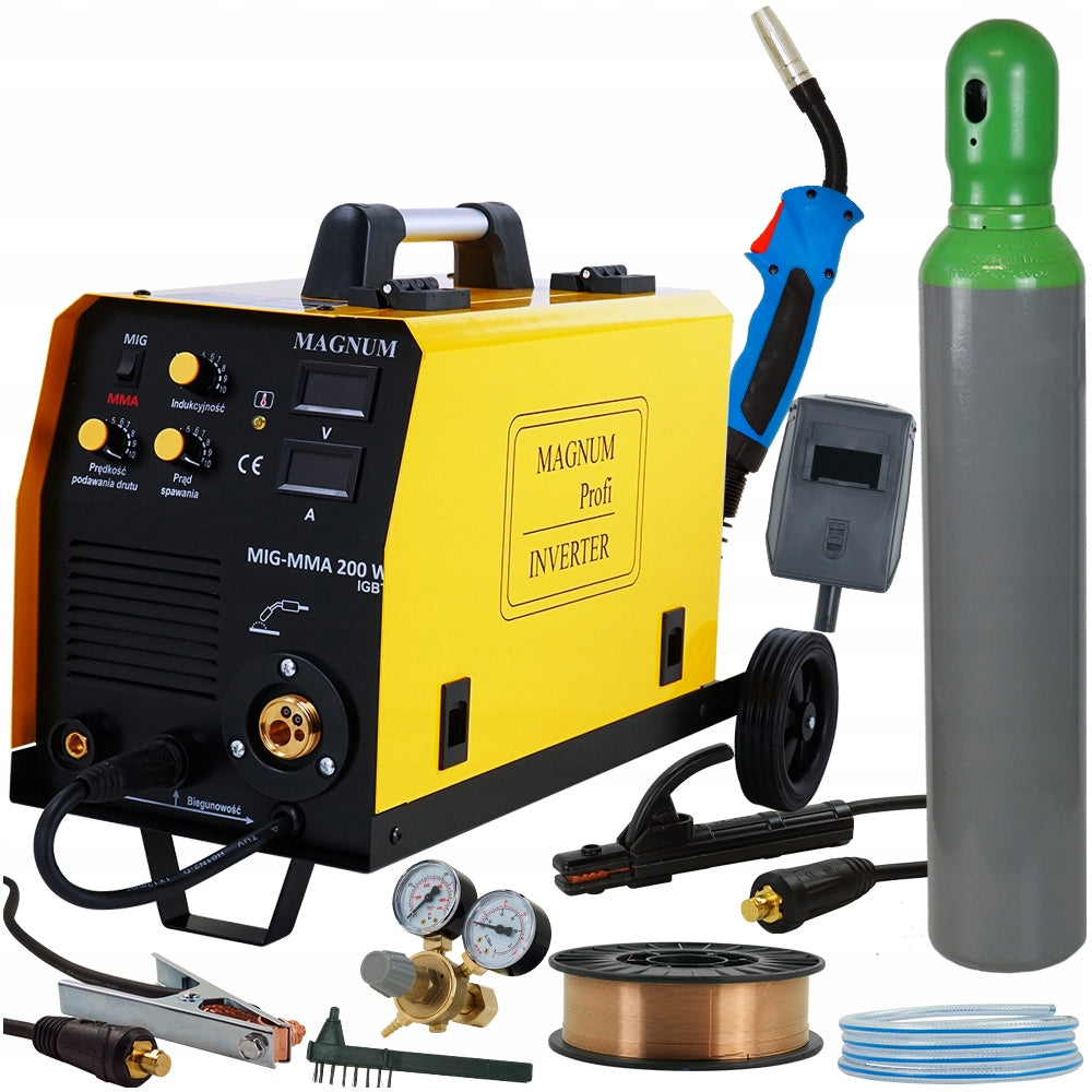 Welder MIGOMAT Magnum MIG 200W 230V SET Cylinder GAS MMA Wire TIG Inwerto