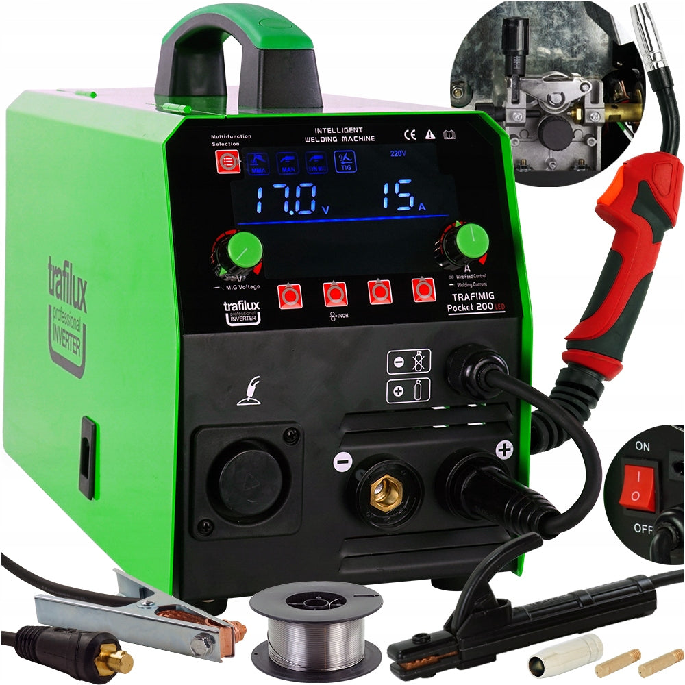 Welder MIGOMAT TRAFILUX TRAFIMIG MIG 200 A POCKET Synergy 2T 4T Spot LED