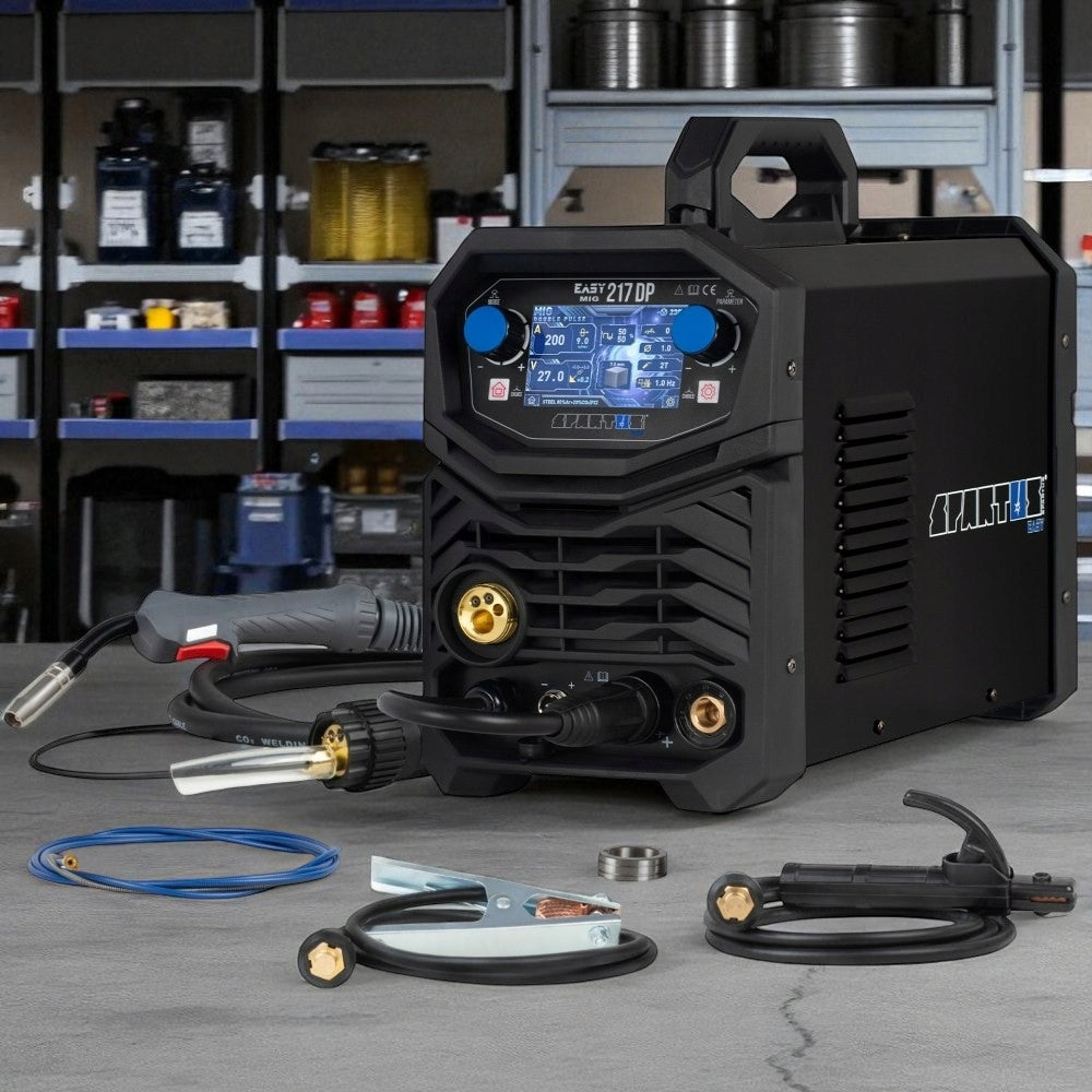 Welder Spartus EasyMIG 217 DP larger LCD Dual Pulse MIG MAG TIG MMA 230V Packaging status original