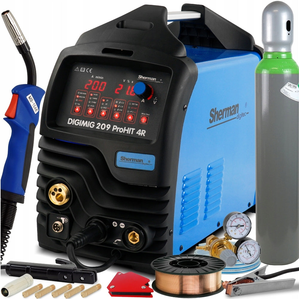 Welding machine MIGOMAT 2T 4T Sherman MIG 209 ProHIT Synergy 4 roller SPOT 230V
