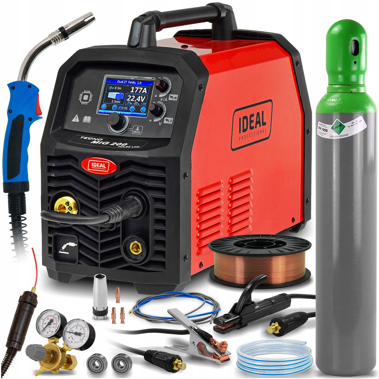 Welding machine MIGOMAT Ideal TECNO MIG 200 PULS LCD MMA TIG DC Alu Synergy 2T 4T