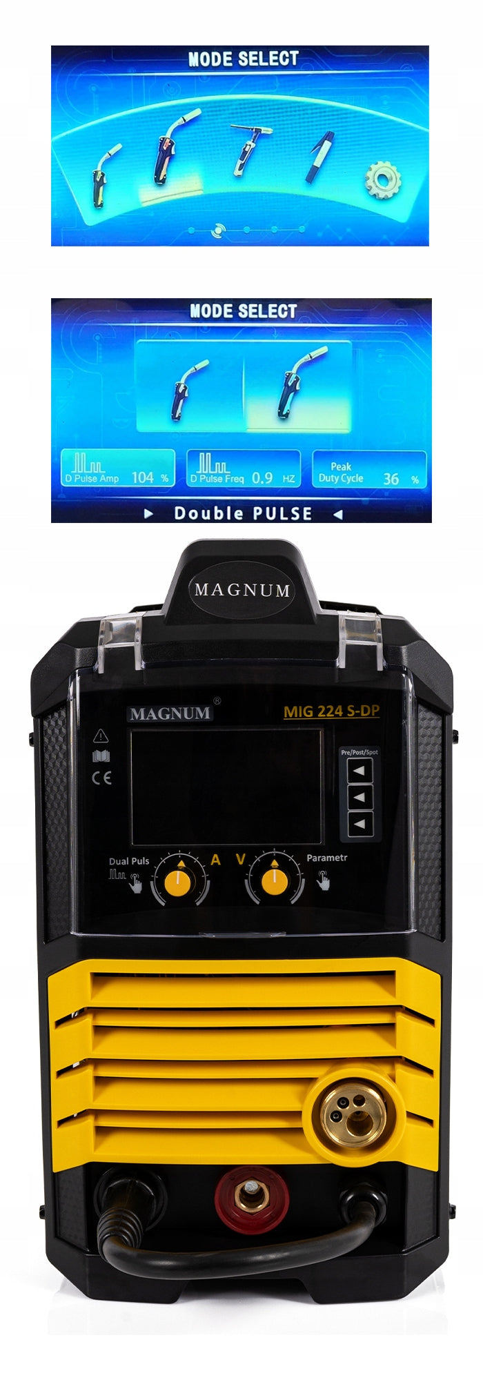 Welding machine MIGOMAT Magnum MIG 224 Dual Pulse Synergy MAG TIG 230V 200A 2R Manufacturer code U MI 224 SDP