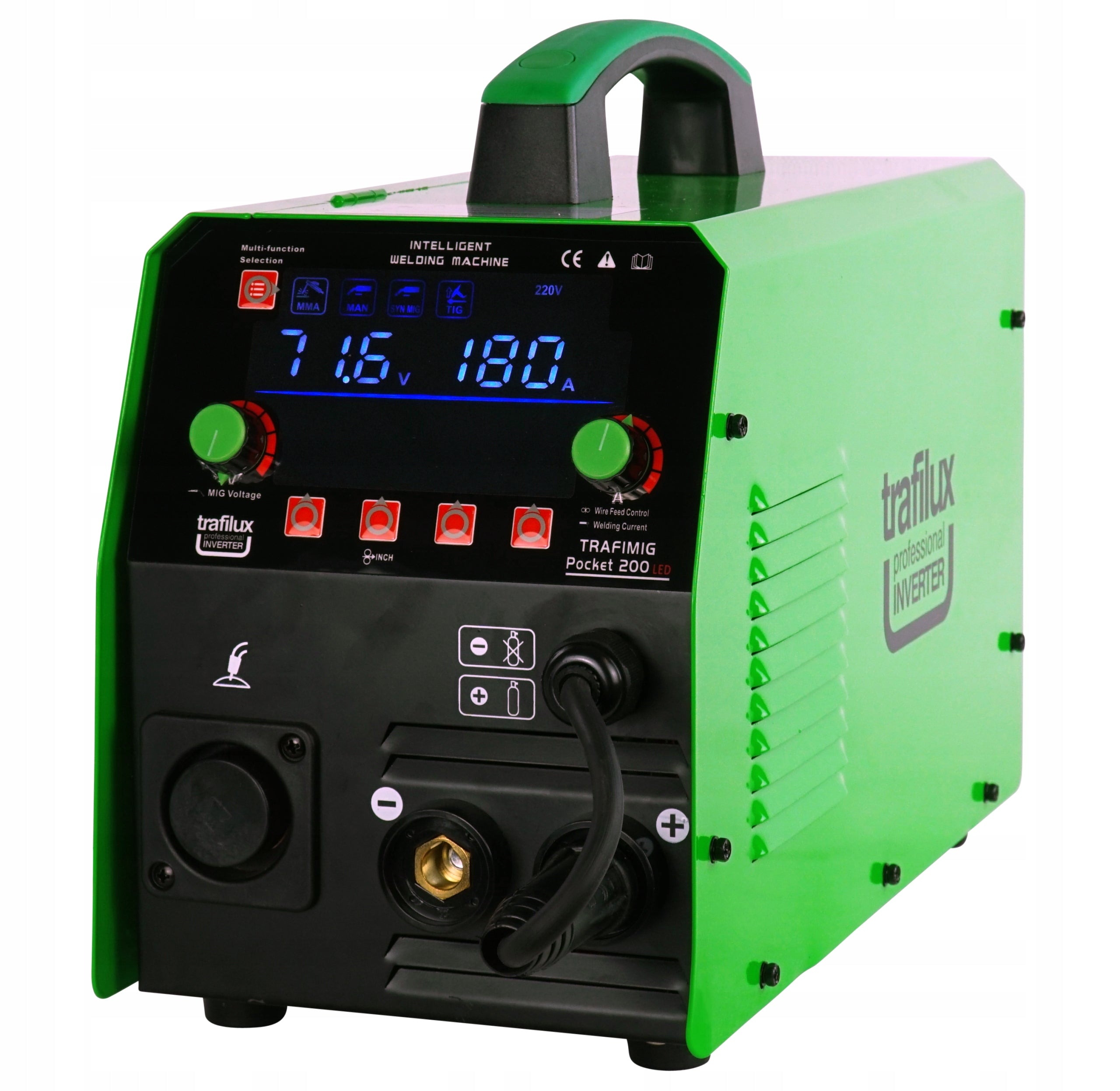 Welding machine MIGOMAT TRAFILUX POCKET 200 LED Synergy 2T 4T Spot inductance Brand Trafilux