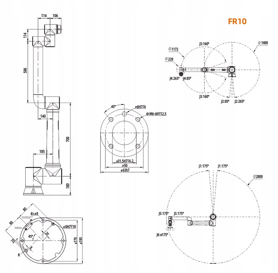 Welding robot Fairino FR10 - Cobot Avena Robotics - 1400mm Brand Avena Robotics