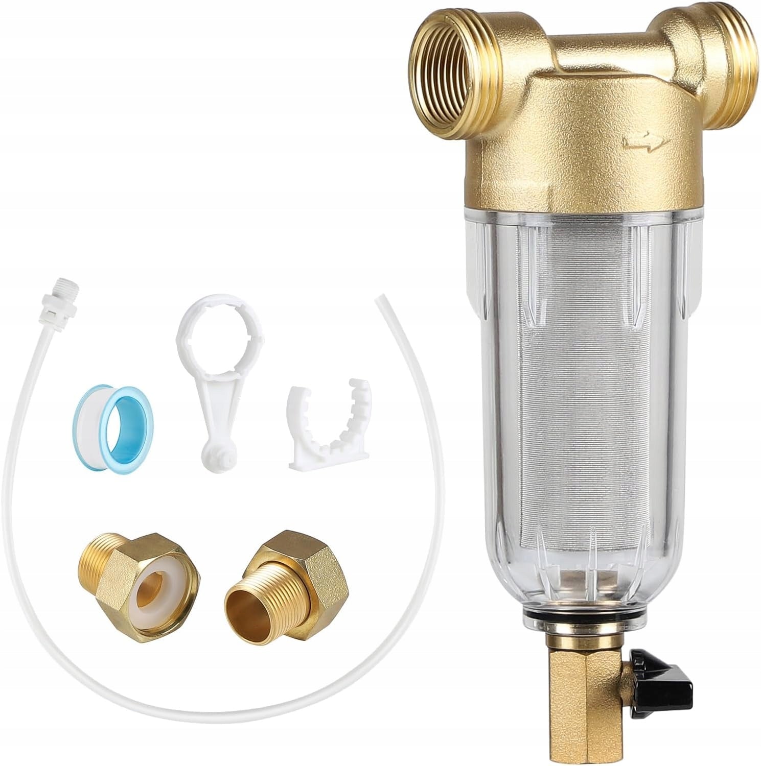 Well Water Sediment Filter 1'' Backwash Adapter 1/2 Inch