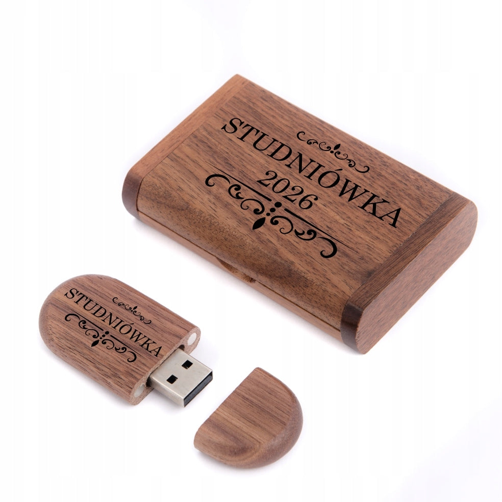 Well Wooden Pendrive for Prom 64 GB USB 3.0 + Box Engraving