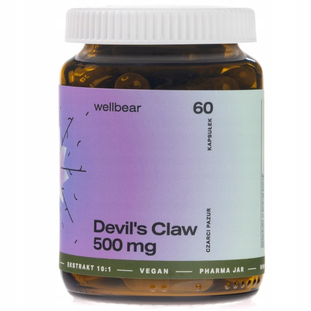 Wellbear Devil's Claw 500 mg Devil's Claw Extract 10:1 Joints 60 capsules Packaging status original