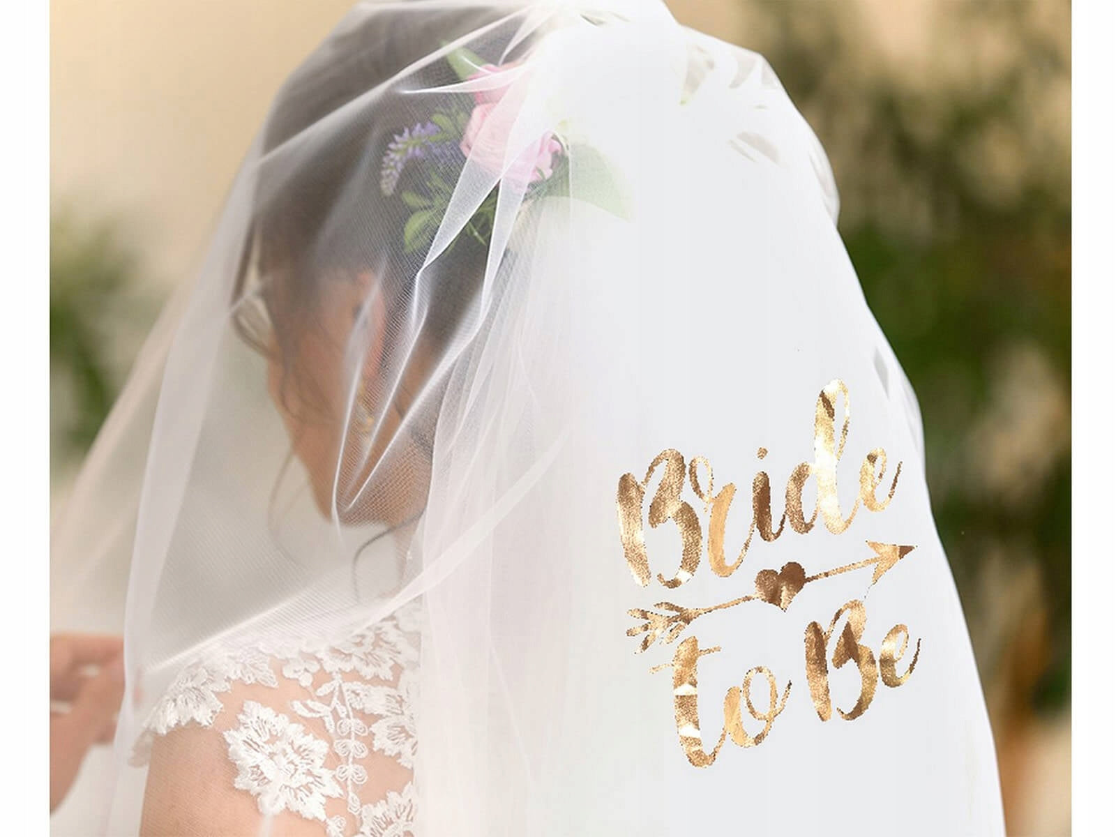 Bride to Be-Schleier, Länge 72 cm 