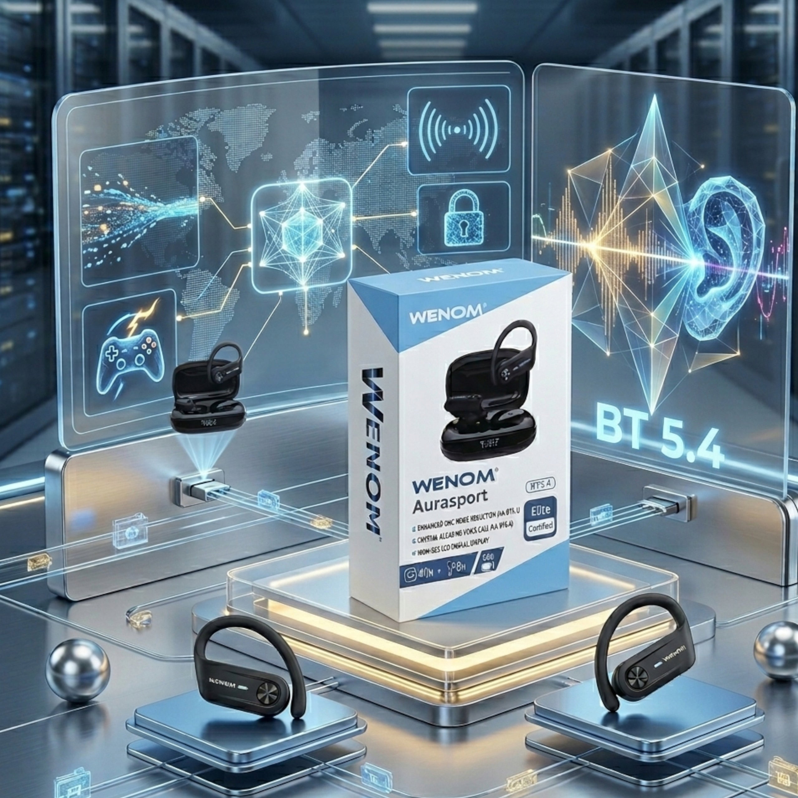 Wenom Aura Sport PRO ANC Wireless Bluetooth Sports Headphones Packaging status original