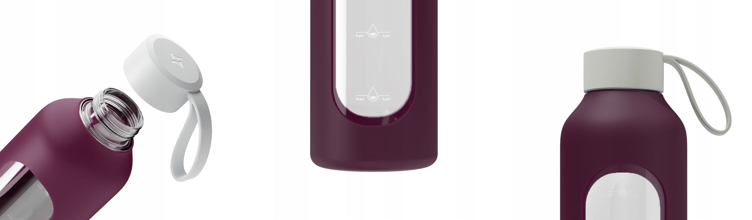 Wessper B1 glass bottle 1l airtight motivational water bottle with measuring cup Packaging status original