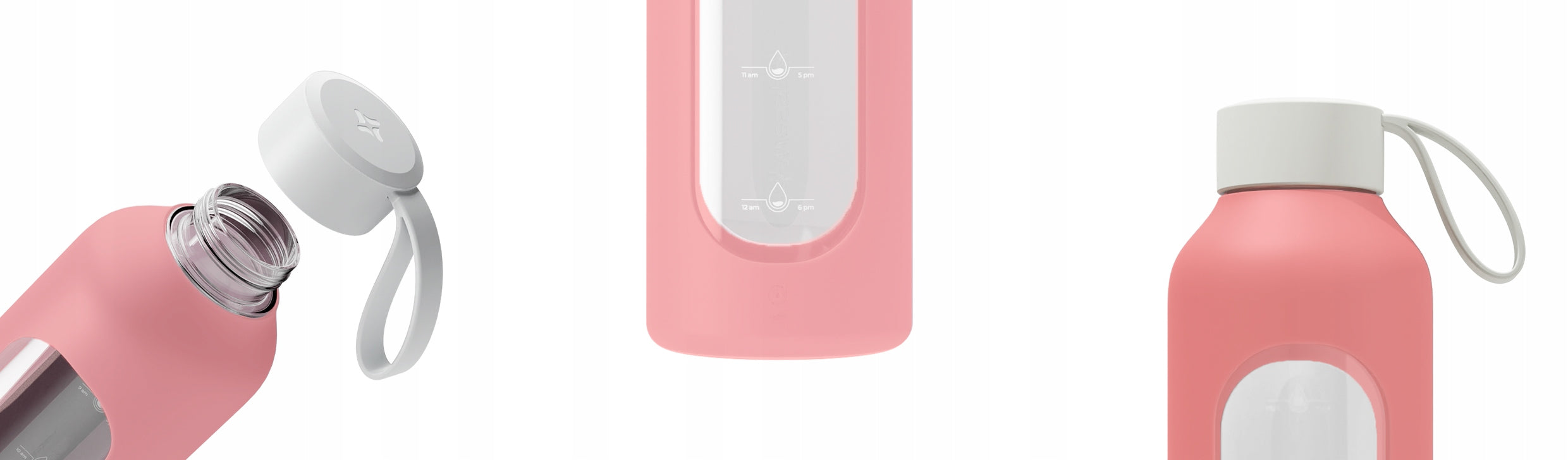 Wessper B1 glass bottle 1l airtight motivational water bottle with measuring cup Packaging status original