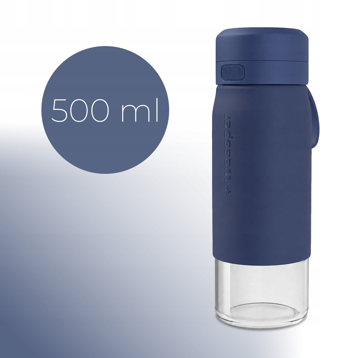 Wessper B2 Glass Filter Bottle 0,5L Blue With Filter Manufacturer code WES270-500-BL