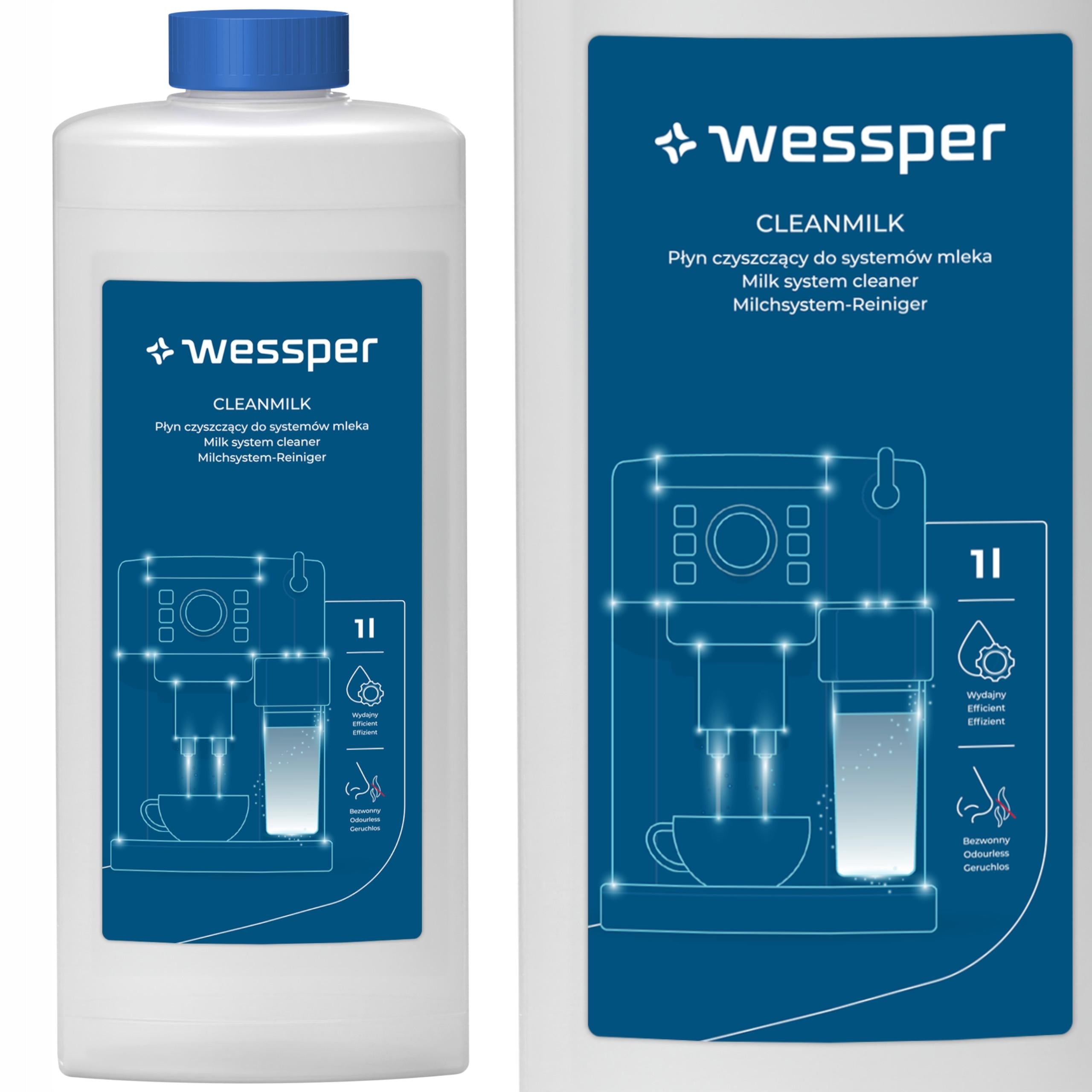 Wessper CleanMilk 1L milk system cleaner in coffee maker Packaging status original