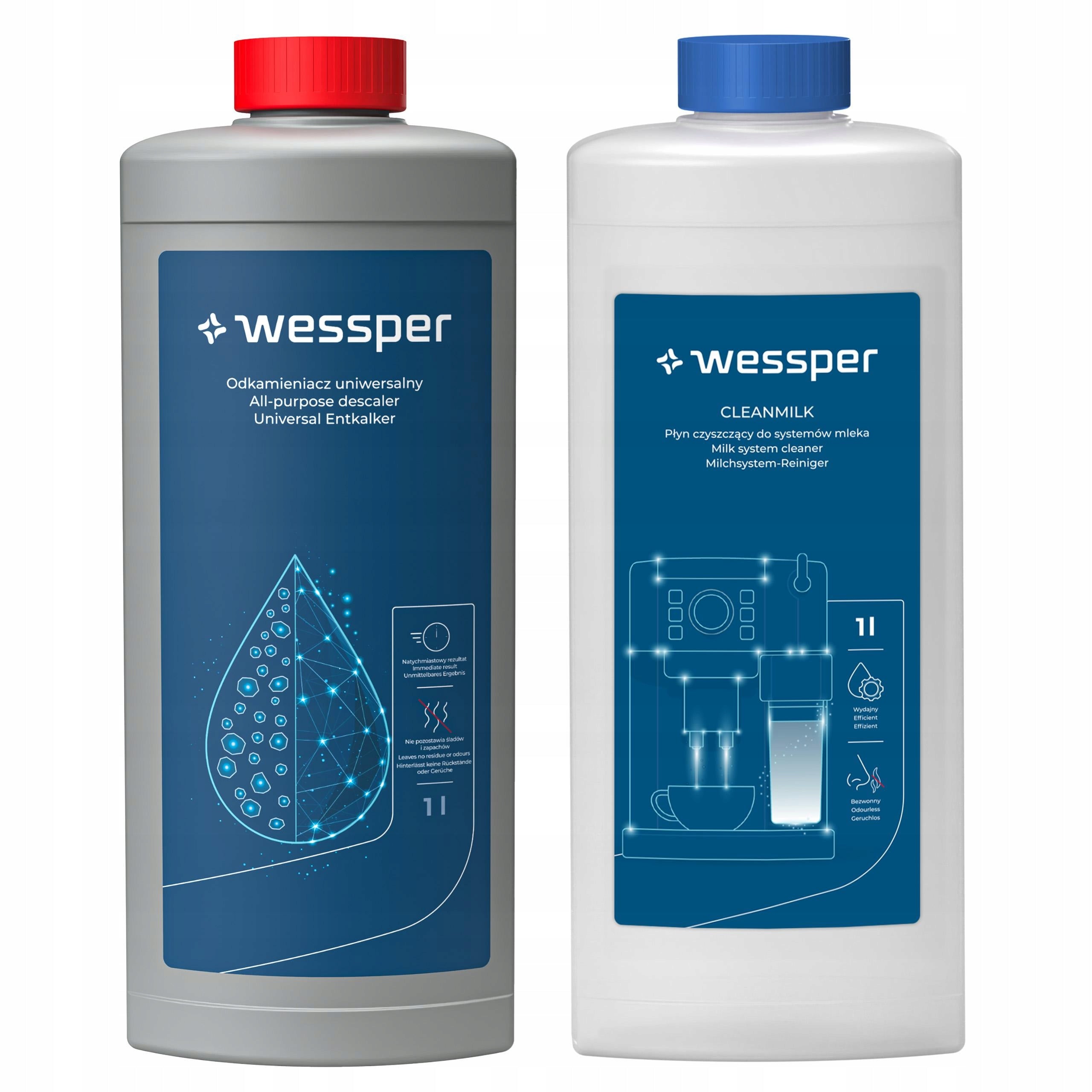 Wessper: descaler for 1L machine + milk cycle cleaner 1L