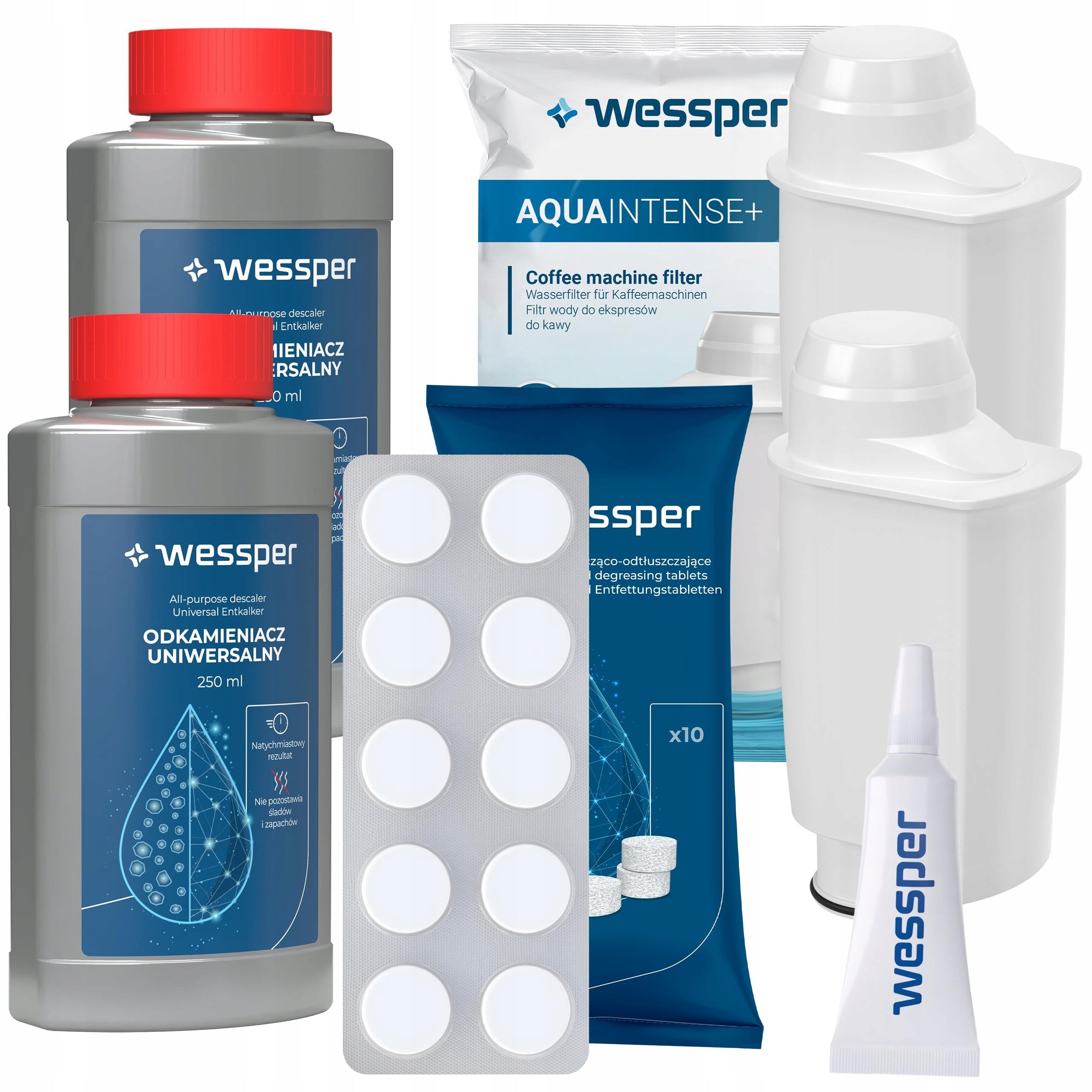 Wessper set for Saeco machine maintenance - tablet filter descaler