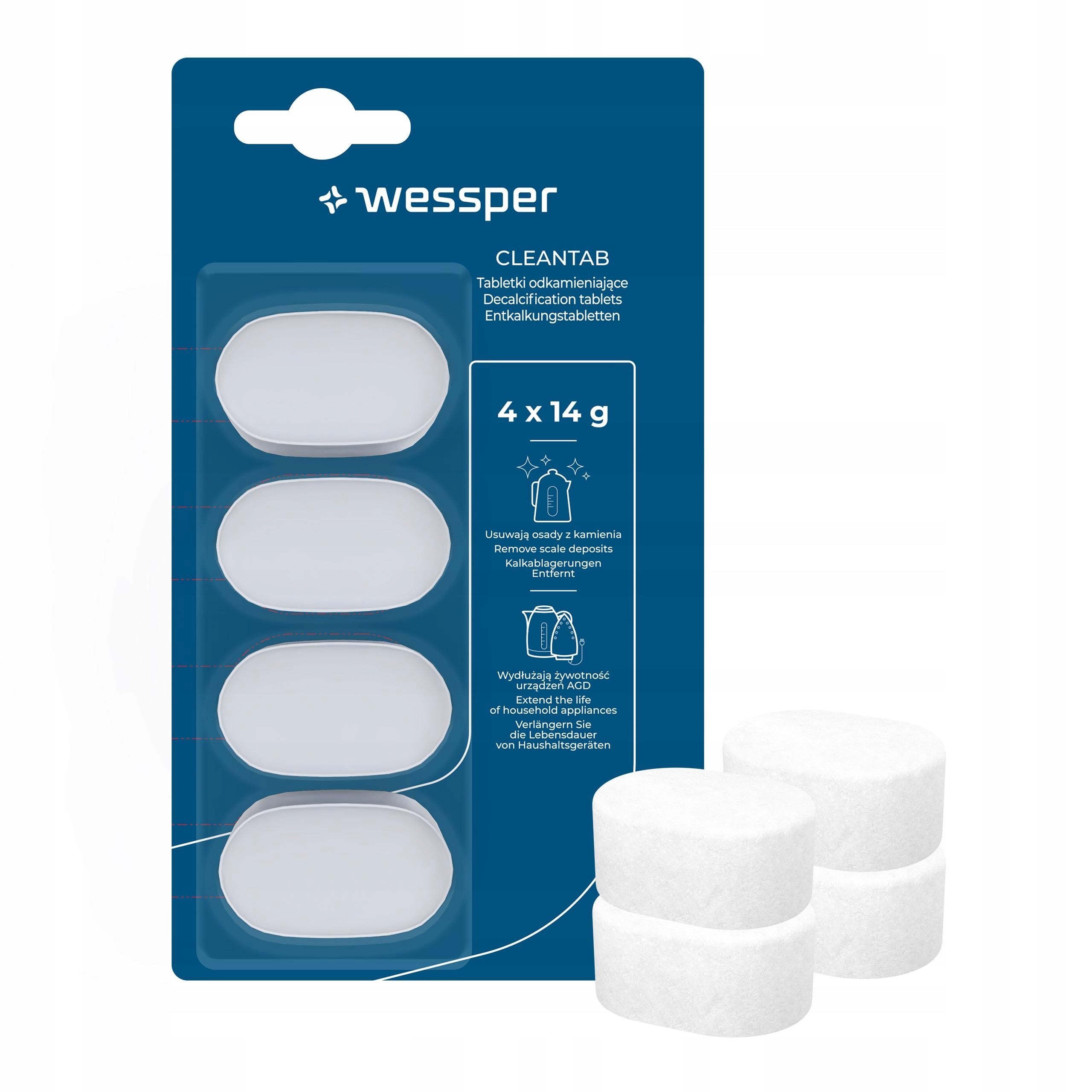 Wessper tablets for cleaning, degreasing and descaling machine Manufacturer code WES078_+_WES029