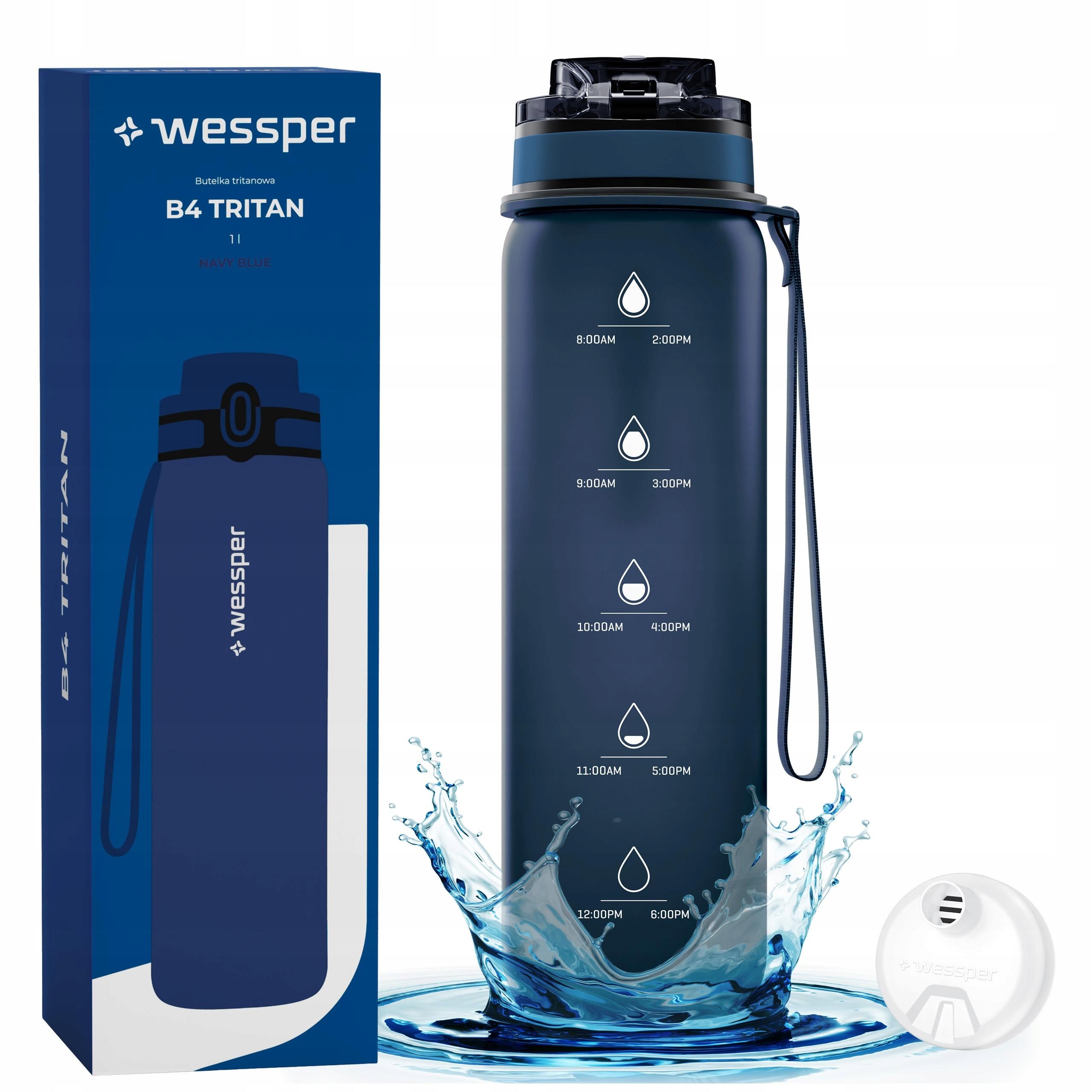 Wessper water bottle filter bottle 1000 ml BPA Free tritan + filter