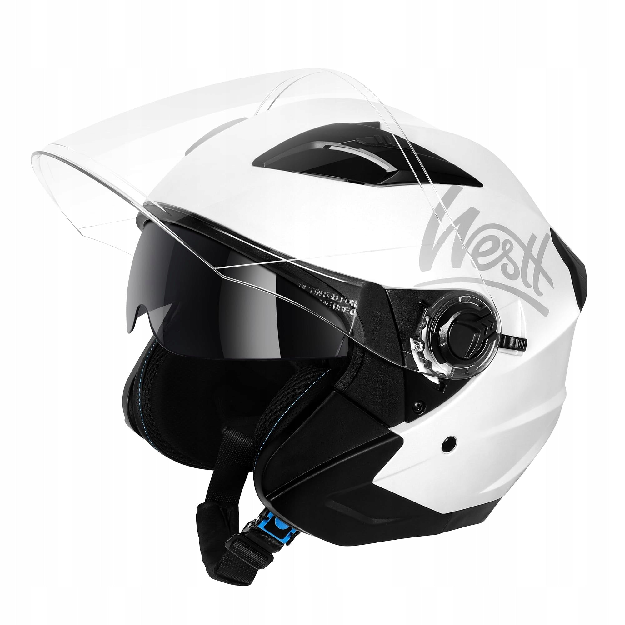 Westt Jet Motorcycle Helmet with Dual Viewfinder and Sun Protection