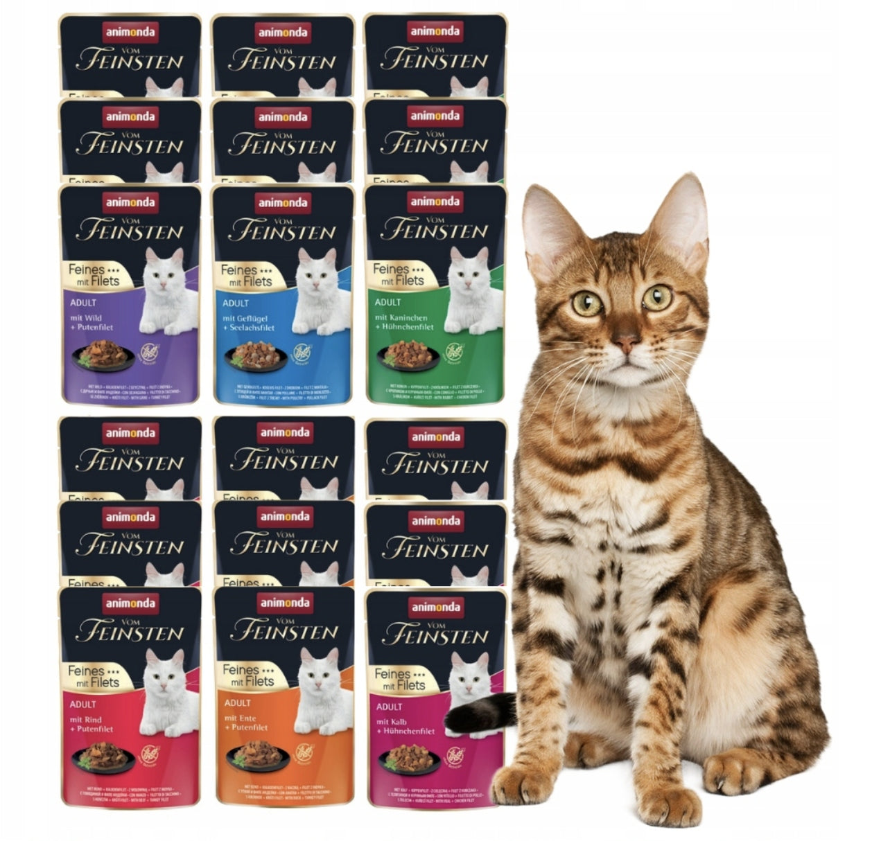 Wet Cat Food Animonda Vom Feinsten Pieces MIX flavors 85g*18pcs