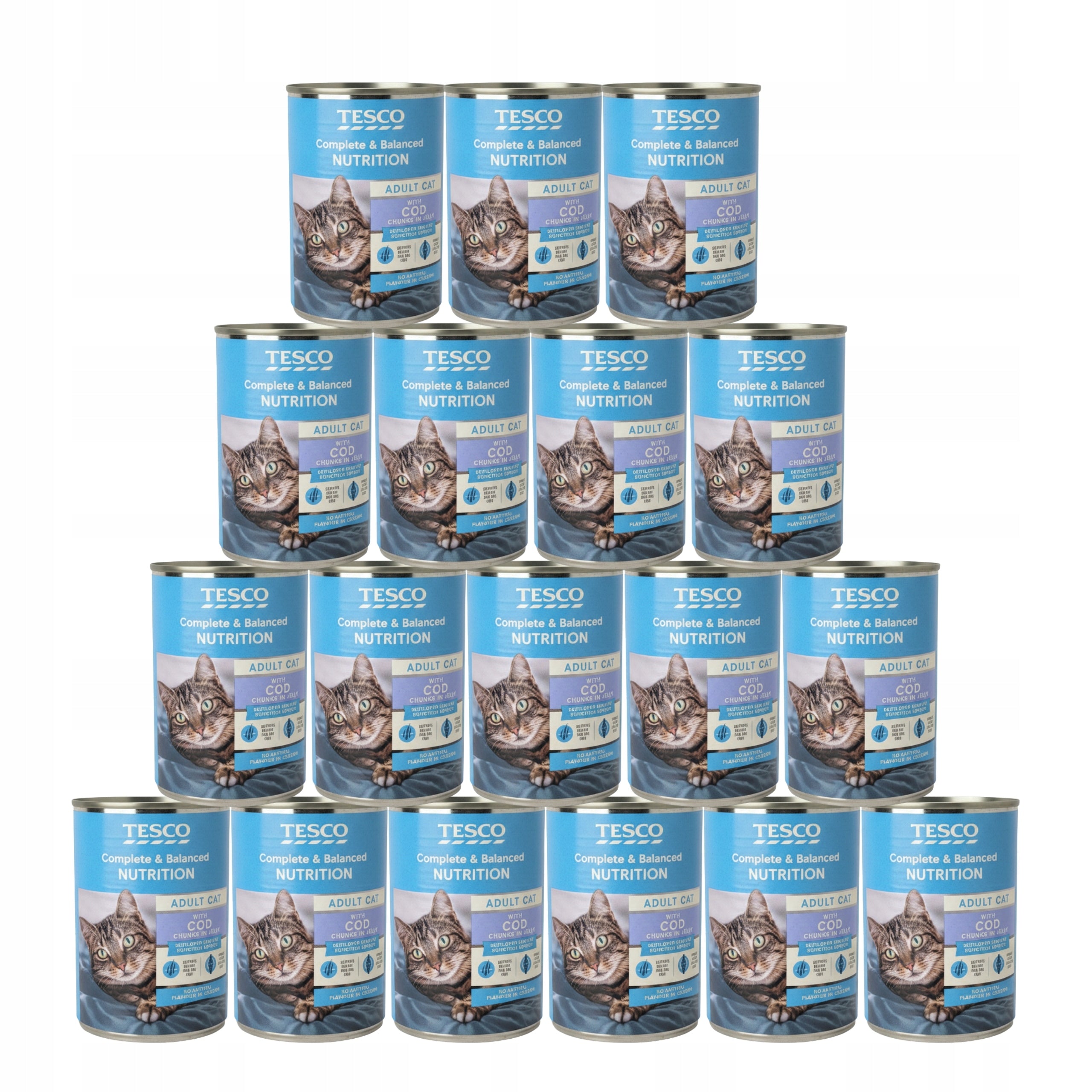 Wet Cat Food Can 12 pcs x 400 g Taste Cod pieces in jelly