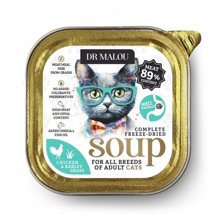 Wet Cat Food Dr Malou Chicken Soup with Barley Grass 1 Piece