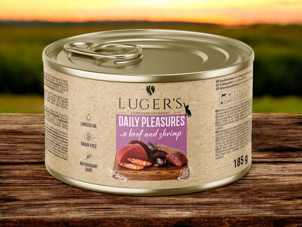 Wet Cat Food Luger's Daily Pleasures with Beef and Shrimp 185 g Manufacturer code 5907783022364