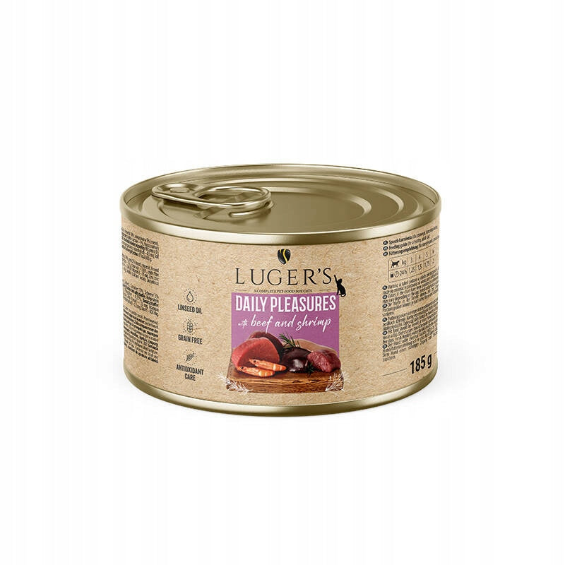 Wet Cat Food Luger's Daily Pleasures with Beef and Shrimp 185 g