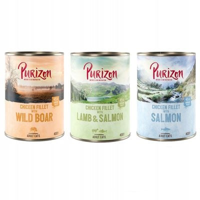 Wet Cat Food Purizon Adult 3 Flavors Mix 6 x 400g 2.4kg