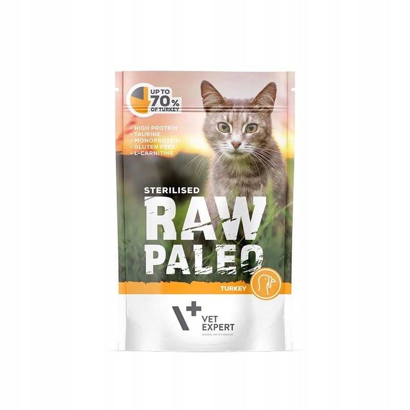 Wet Cat Food Raw Paleo Sterilised Turkey 100 g