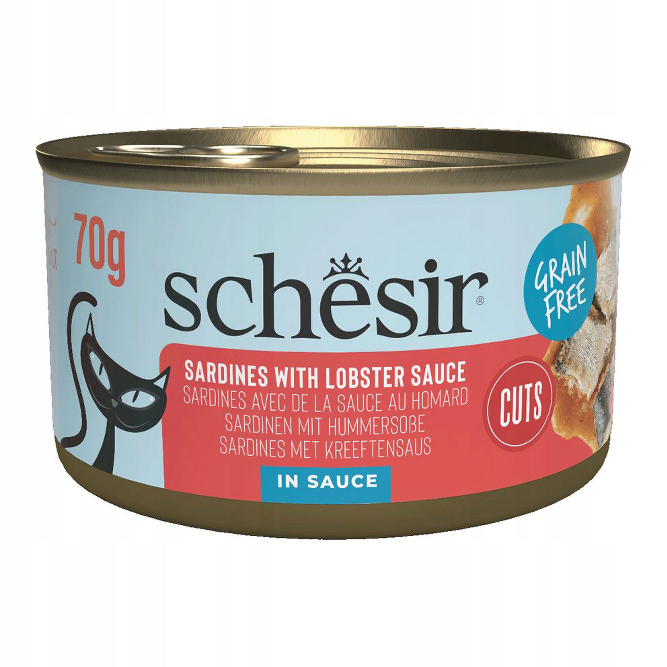 Wet Cat Food Schesir Cat Can Grill Sardines Lobster Sauce 70 g