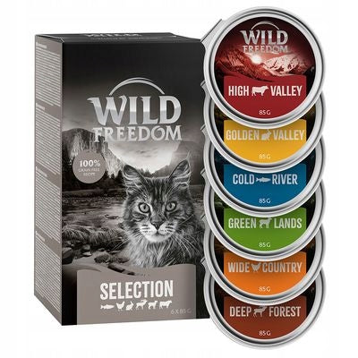 Wet Cat Food Wild Freedom Adult Mix Flavour Tray 6 x 85 g