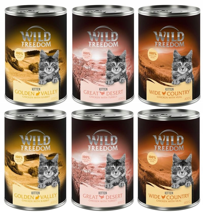 Wet Cat Food Wild Freedom Kitten Mix of Tastes Junior 6 x 400g