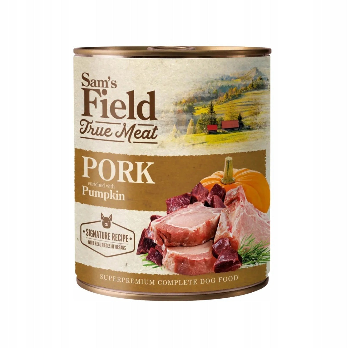 Wet Dog Food 800g Pork Pumpkin Sam's Field Can