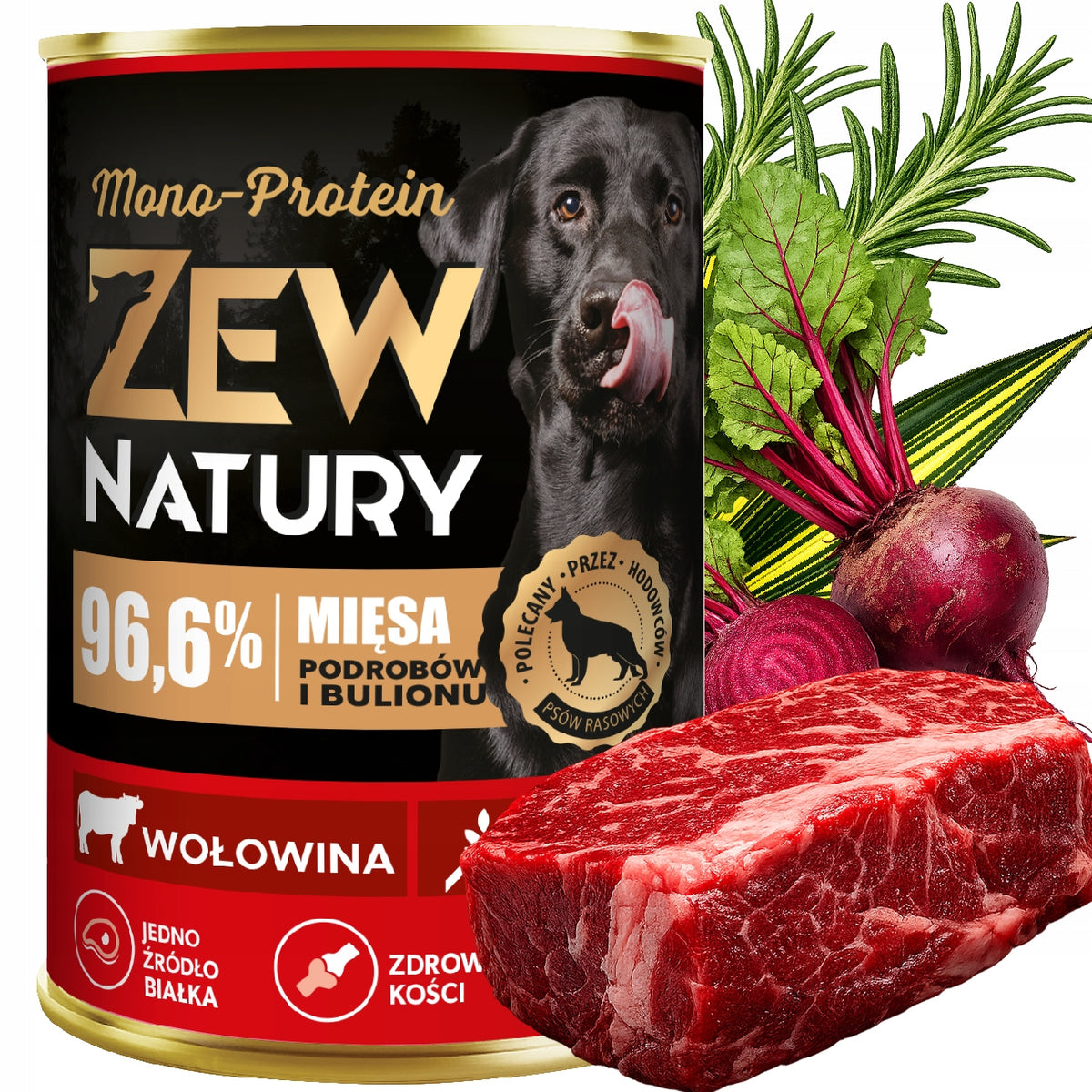 Wet Dog Food Beef Can 400g Zew Natury MONO-PROTEIN