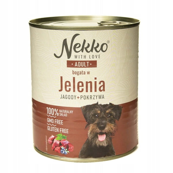Wet Dog Food Can NEKKO DEER NETTLE 800g Packaging status original
