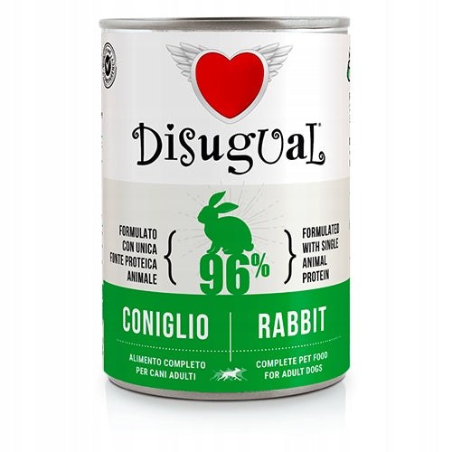 Wet Dog Food Disugual Grain Free Monoprotein Rabbit 400 g Manufacturer code 953345