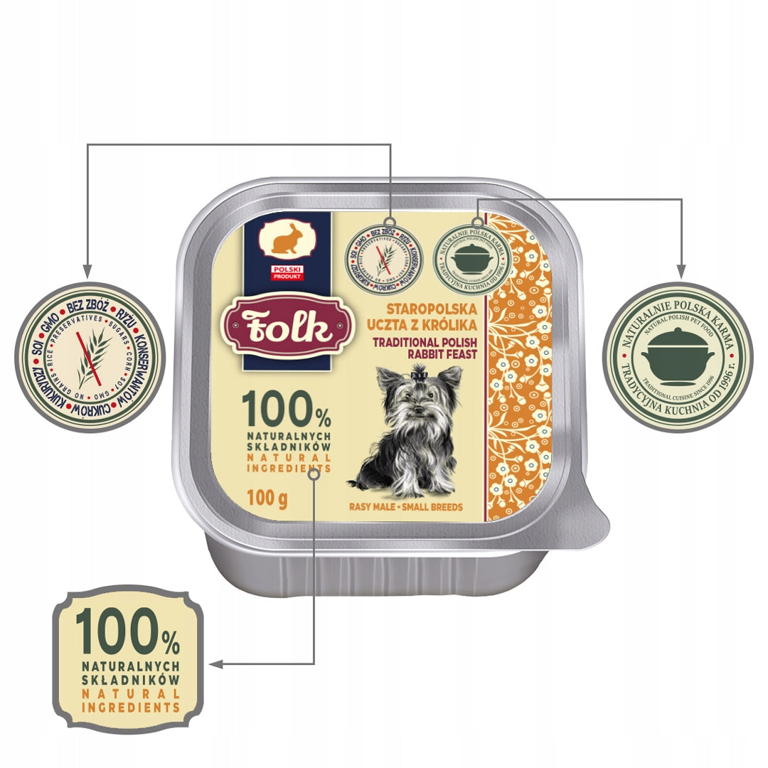 Wet Dog Food FOLK Mini Rabbit Scarf 100 g Manufacturer code 5906731522116