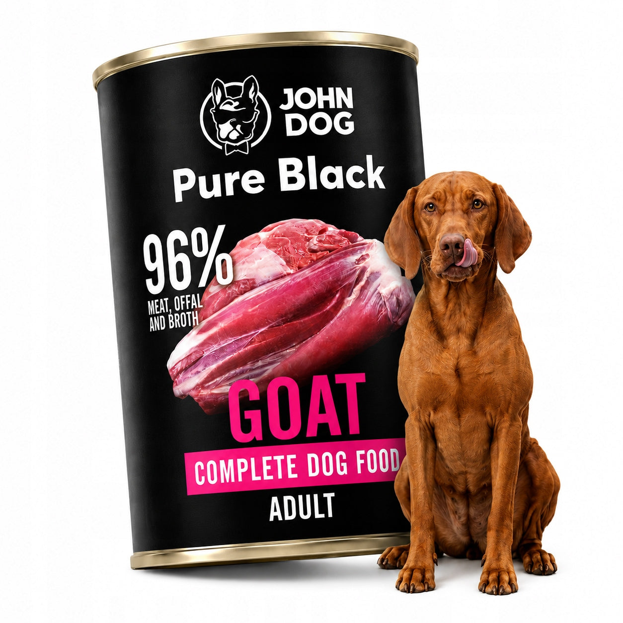 Wet Dog Food John Dog Pure Black Goat Can 400g Complete