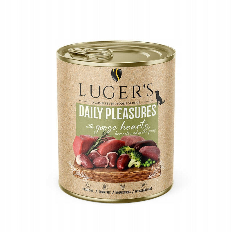 Wet Dog Food Luger's Daily Pleasures Geese and Broccoli Hearts 800 g