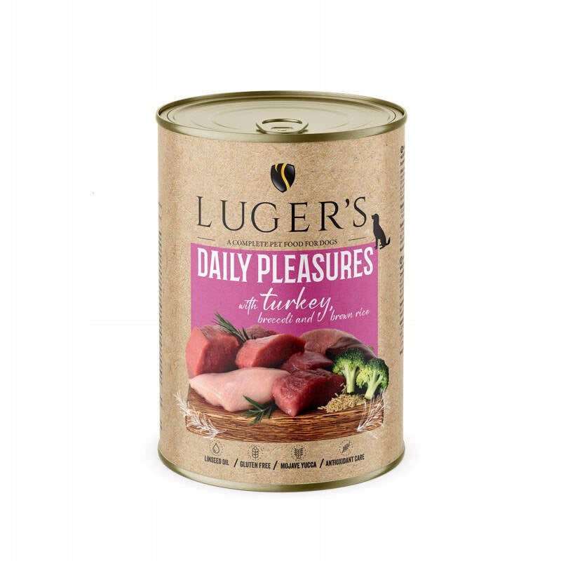 Wet Dog Food Luger's Daily Pleasures Turkey Broccoli Brown Rice 400 g