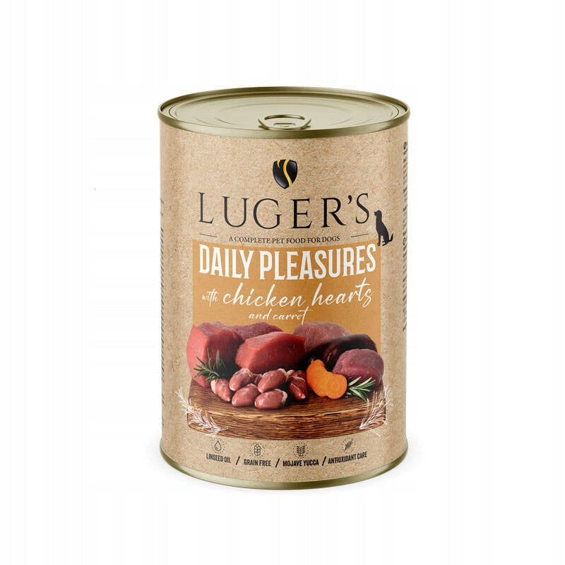 Wet Dog Food Luger's Daily Pleasures with Chicken Hearts 400 g