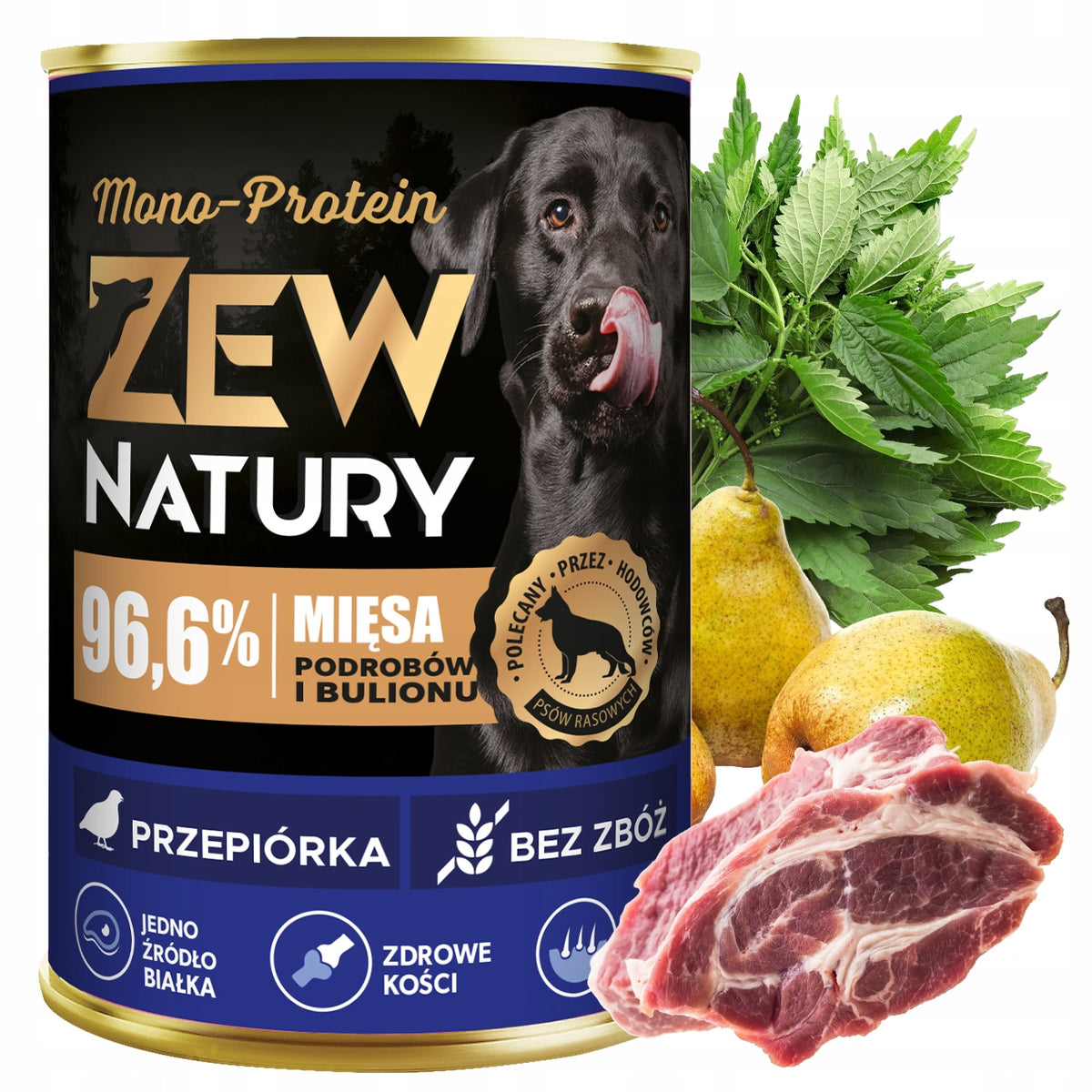 Wet Dog Food MONO-PROTEIN Quail Can 400g Zew Natury