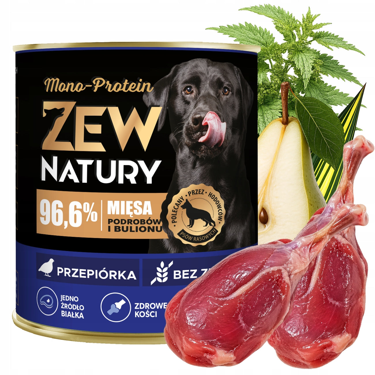 Wet Dog Food MONO-PROTEIN Quail Can 800g Zew Natury