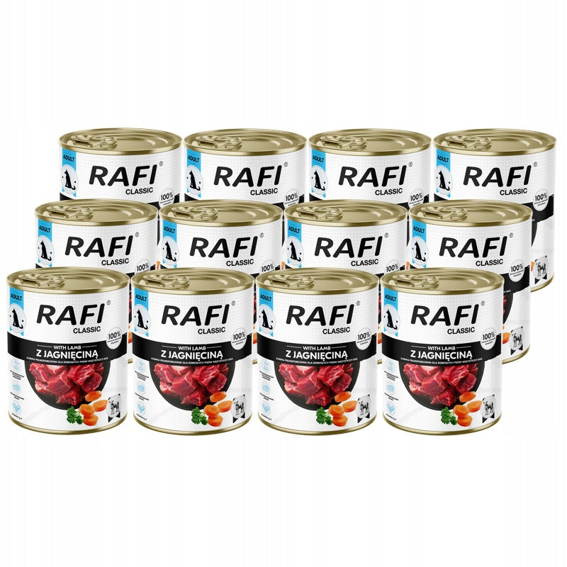 Wet Dog Food Rafi Classic with Lamb Set of 12 x 800 g