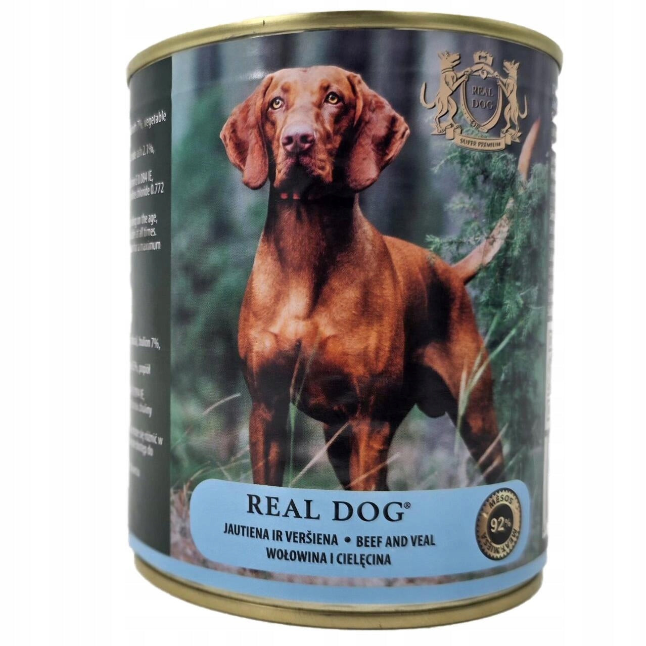 Wet Dog Food Real Dog Beef and Veal 800 g 92% MEAT